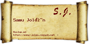 Samu Jolán névjegykártya