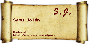 Samu Jolán névjegykártya