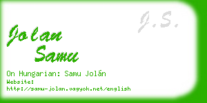 jolan samu business card